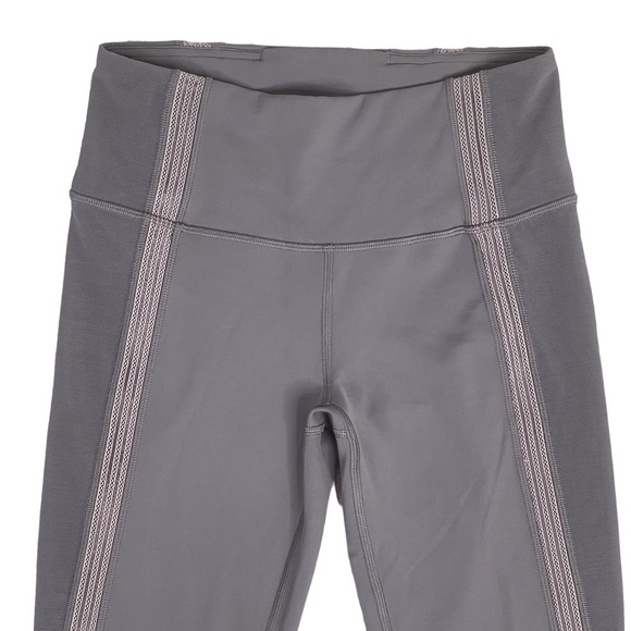 Lululemon Leggings 8 Power Lines Pant 28" Titanium Dark Chrome Gray Mesh Detail - Picture 2 of 11